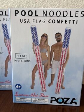 USA Flag Confetti Pool Noodles Floats Red White & Blue 4 American Flag 4th July